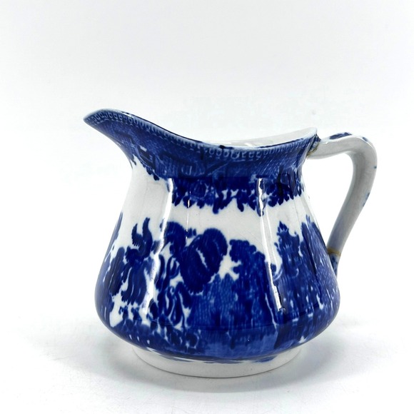 Ye Olde Willow Other - Ye Olde Willow Blue White Transferware Pitcher Creamer Stoke on Trent England